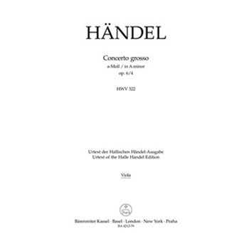 Concerto grosso a-Moll op. 6/4 HWV 322 by Handel George Frideric for