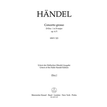 Concerto grosso D-Dur op. 6/5 HWV 323 by Handel George Frideric for