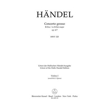 Concerto grosso B-Dur op. 6/7 HWV 325 by Handel George Frideric for