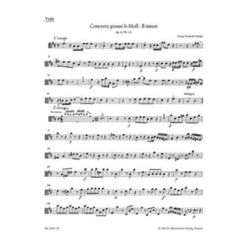 Concerto grosso h-Moll op. 6/12 HWV 330 by Handel George Frideric for