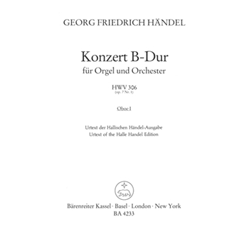 Organ Concerto B-flat major op. 7/1 HWV 306 -Concerto for Organ (Harpsichord) and Orchestra- by Handel George Frideric for