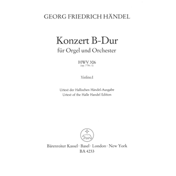 Organ Concerto B-flat major op. 7/1 HWV 306 -Concerto for Organ (Harpsichord) and Orchestra- by Handel George Frideric for