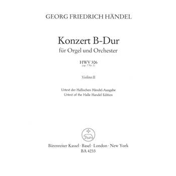 Organ Concerto B-flat major op. 7/1 HWV 306 -Concerto for Organ (Harpsichord) and Orchestra- by Handel George Frideric for