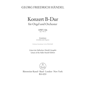 Organ Concerto B-flat major op. 7/1 HWV 306 -Concerto for Organ (Harpsichord) and Orchestra- by Handel George Frideric for