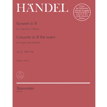 Organ Concerto B-flat major op. 7/1 HWV 306 -Concerto for Organ (Harpsichord) and Orchestra- by Handel George Frideric for Org/Harpis