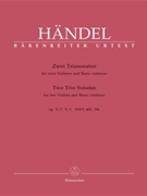 2 Triosonaten aus op.5 -Sonaten 7 B-dur HWV 402 und 1 A-dur HWV 396- by Handel George Frideric for 2V/Bc