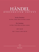 six Sonaten fur Oboe Violine (Oboe) und Basso continuo (Heft 2) by Handel George Frideric for Ob/V/Ob/Bc