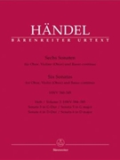 six Sonaten fur Oboe Violine (Oboe) und Basso continuo (Heft 3) by Handel George Frideric for Ob/V(Ob)/B