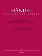 Complete Sonatas For Recorder by Handel George Frideric for Flute and Piano