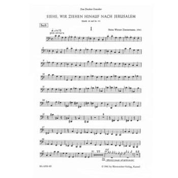 Siehe, wir ziehen hinauf nach Jerusalem fur achtstimmigen Chor und Kontrabass (1961)