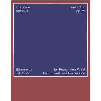 Concertino fur Klavier Blaser und Schlagzeug op. 21 (1963) by Antoniou Theodore for Piano-Solo
