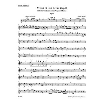 Missa in honorem Beatissimae Virginis Mariae E-flat major Hob. XXII:4 "Great Organ Mass" by Haydn Joseph for