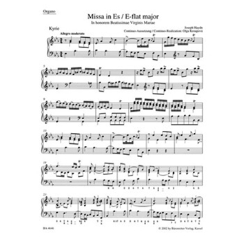 Missa in honorem Beatissimae Virginis Mariae E-flat major Hob. XXII:4 "Great Organ Mass" by Haydn Joseph for