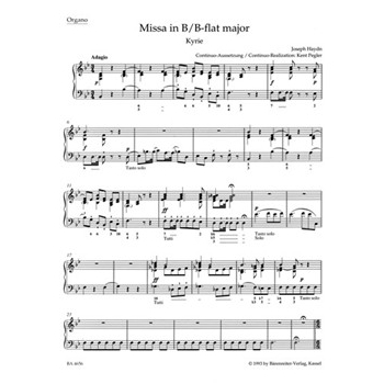 Missa B-flat major Hob.XXII:13 "Creation Mass" by Haydn Joseph - Pegler Kent - for