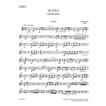 Missa B-flat major Hob.XXII:14 "Harmony Mass" by Haydn Joseph for