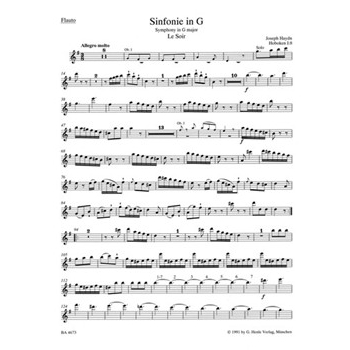 Symphony Nr. 8 G major Hob.I:8 "Le Soir" by Haydn Joseph for