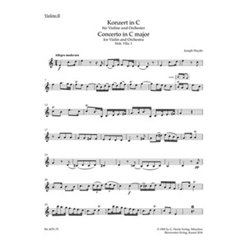 Concerto for Violin and Orchestra C major Hob. VIIa:1 by Haydn Joseph for