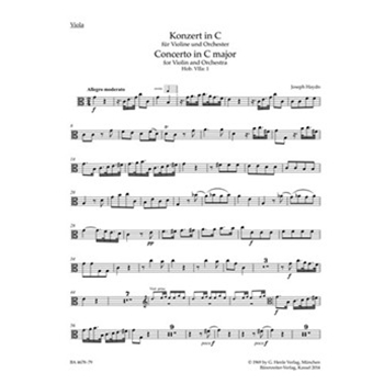 Concerto for Violin and Orchestra C major Hob. VIIa:1 by Haydn Joseph for