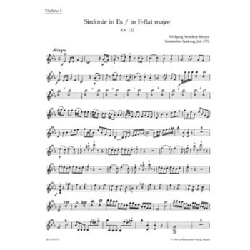 Symphony Nr. 19 E-flat major K. 132 by Mozart Wolfgang Amadeus for