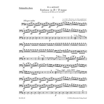 Symphony D major -Overture to "La finta giardiniera" K. 196 und K. 121 (207a)- by Mozart Wolfgang Amadeus for