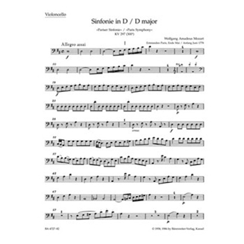 Symphony Nr. 31 D major K. 297 (300a) "Paris Symphony" by Mozart Wolfgang Amadeus for