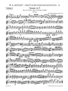 Complete Church Sonatas Volume 2 - Five Sonatas for two Violins Organ Violoncello and Bass- by Mozart Wolfgang Amadeus for