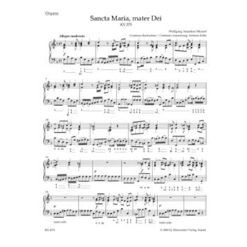 Sancta Maria mater Dei K. 273 by Mozart Wolfgang Amadeus for
