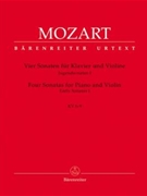 vier Sonatas for Violin and Piano -Early Sonatas I K. 6-9- (Sonatas for Violin) by Mozart Wolfgang Amadeus for V/Piano/ha