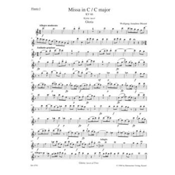 Missa C major K. 66 "Dominicus Mass" by Mozart Wolfgang Amadeus for