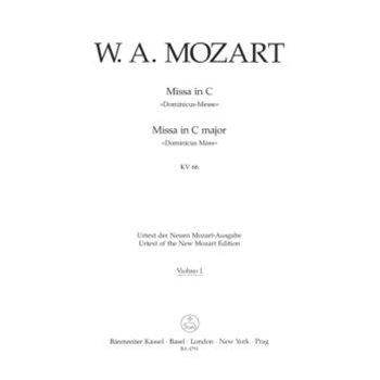 Missa C major K. 66 "Dominicus Mass" by Mozart Wolfgang Amadeus for