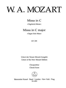 Missa C major K. 259 "Organ Solo Mass" by Mozart Wolfgang Amadeus for SSolo/ASol