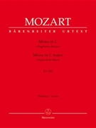 Missa C major K. 259 "Organ Solo Mass" by Mozart Wolfgang Amadeus for SSolo/ASol