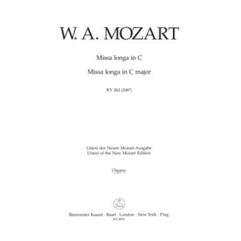 Missa longa C major K. 262 (246a) by Mozart Wolfgang Amadeus for