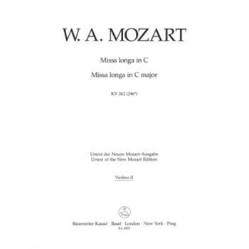 Missa longa C major K. 262 (246a) by Mozart Wolfgang Amadeus for