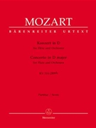 Concerto for Flute and Orchestra D Major K 314 (285d) by Mozart Wolfgang Amadeus for Full Score and Piano Reduction