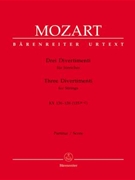 3 Divertimenti for strings K 136 137 138 by Mozart Wolfgang Amadeus - Fussl Karl - for Full Score