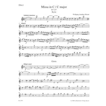 Missa C major K. 257 "Great Credo Mass" by Mozart Wolfgang Amadeus for