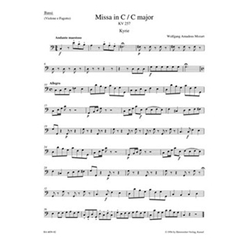 Missa C major K. 257 "Great Credo Mass" by Mozart Wolfgang Amadeus for