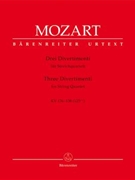 3 Divertimenti Kv136-138(125 A-c) by Mozart Wolfgang Amadeus for Str Quartet
