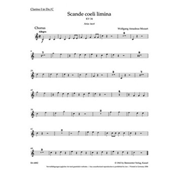 Scande coeli limina K. 34 by Mozart Wolfgang Amadeus for