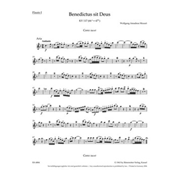 Benedictus sit Deus K. 117 (66a=47b) by Mozart Wolfgang Amadeus for