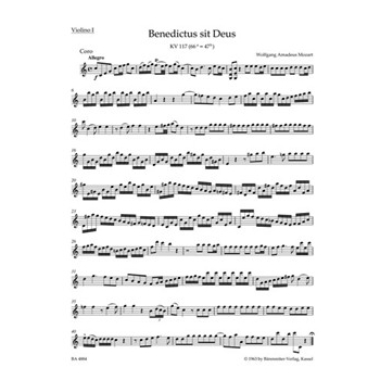 Benedictus sit Deus K. 117 (66a=47b) by Mozart Wolfgang Amadeus for