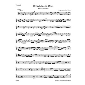 Benedictus sit Deus K. 117 (66a=47b) by Mozart Wolfgang Amadeus for