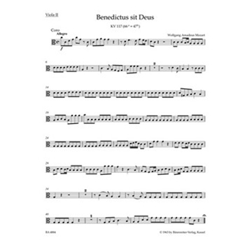 Benedictus sit Deus K. 117 (66a=47b) by Mozart Wolfgang Amadeus for