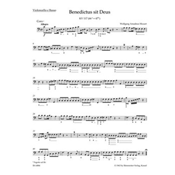 Benedictus sit Deus K. 117 (66a=47b) by Mozart Wolfgang Amadeus for