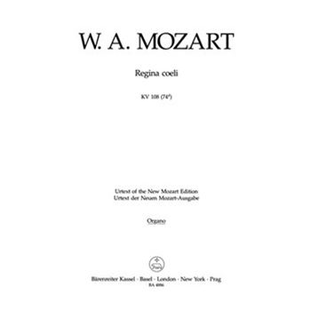 Regina coeli C major K. 108 (74d) by Mozart Wolfgang Amadeus for Organ
