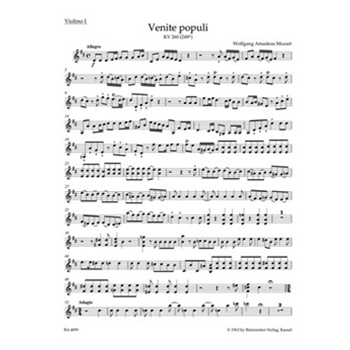 Venite populi K. 260 (248a) -Offertorium de venerabili sacramento- by Mozart Wolfgang Amadeus for