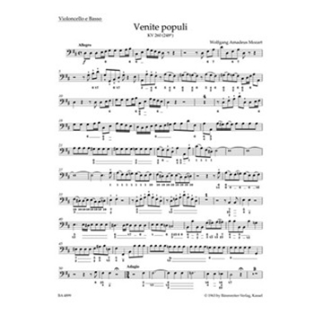 Venite populi K. 260 (248a) -Offertorium de venerabili sacramento- by Mozart Wolfgang Amadeus for