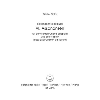 Assonanzen fur Mixed Choir a cappella und Solo-Sopran Nr. 6 (aus "EichendOrff instr.-Liederbuch" (19 by Bialas Gunter for SSolo/Mixe