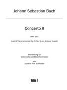 Concerto for Violoncello Strings and Basso continuo A minor (after BWV 593) by Bach Johann Sebastian - Schneider Joachim F - for